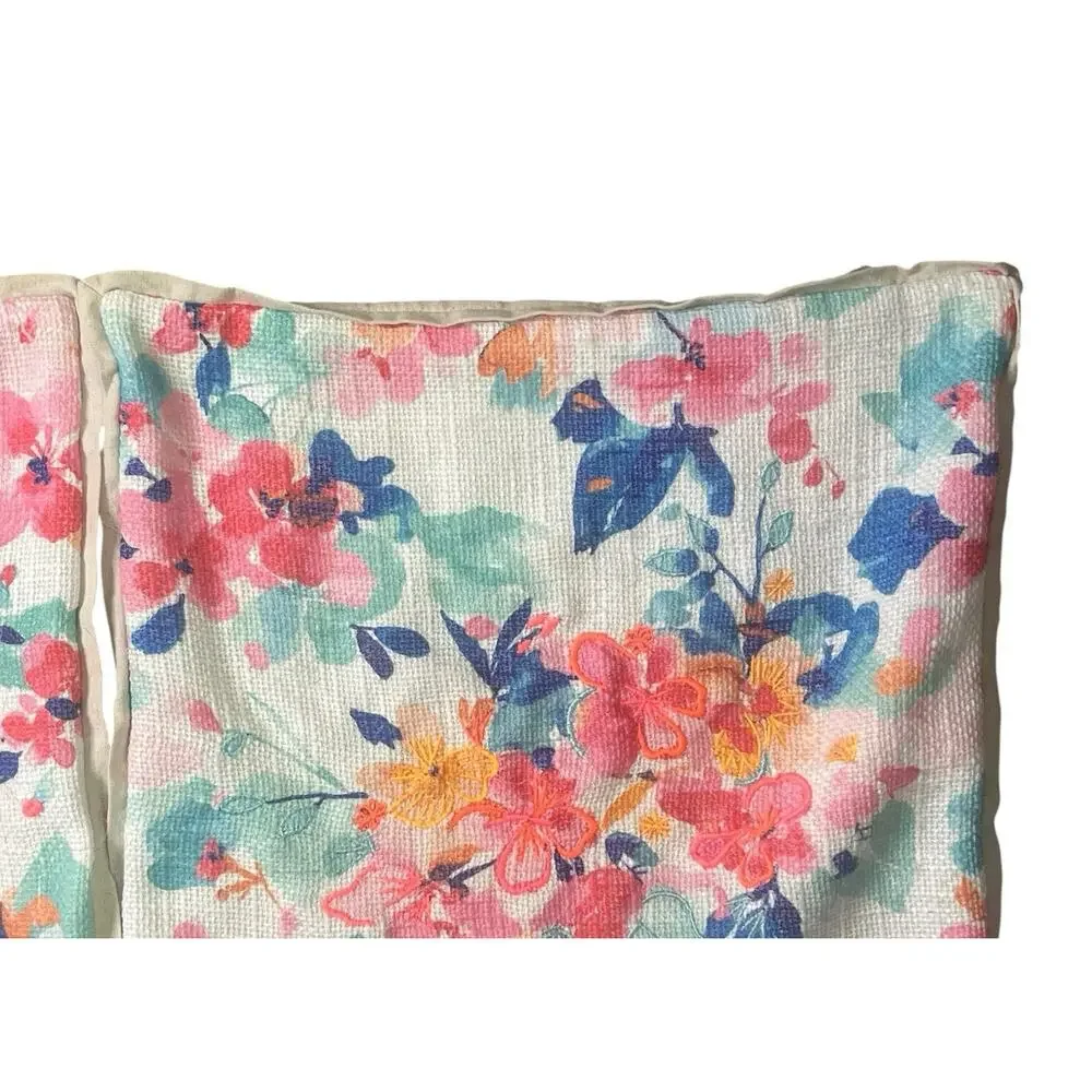 Tabitha Webb 2 Pillow Covers 20x20” Woven Fabric Watercolor Floral Embroidered
